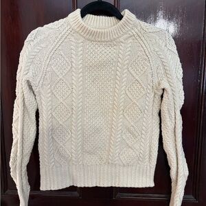 LLBean Signature Cream Cable Knit Turtleneck Sweater